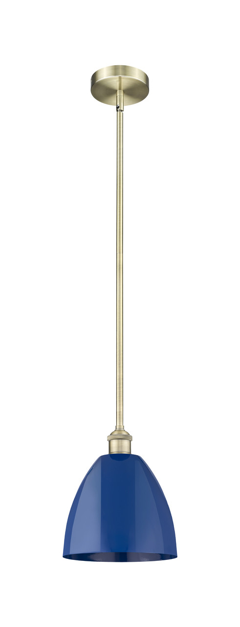 INNOVATIONS 616-1S-AB-MBD-9-BL Plymouth Dome 1 Light 9 inch Mini Pendant Antique Brass