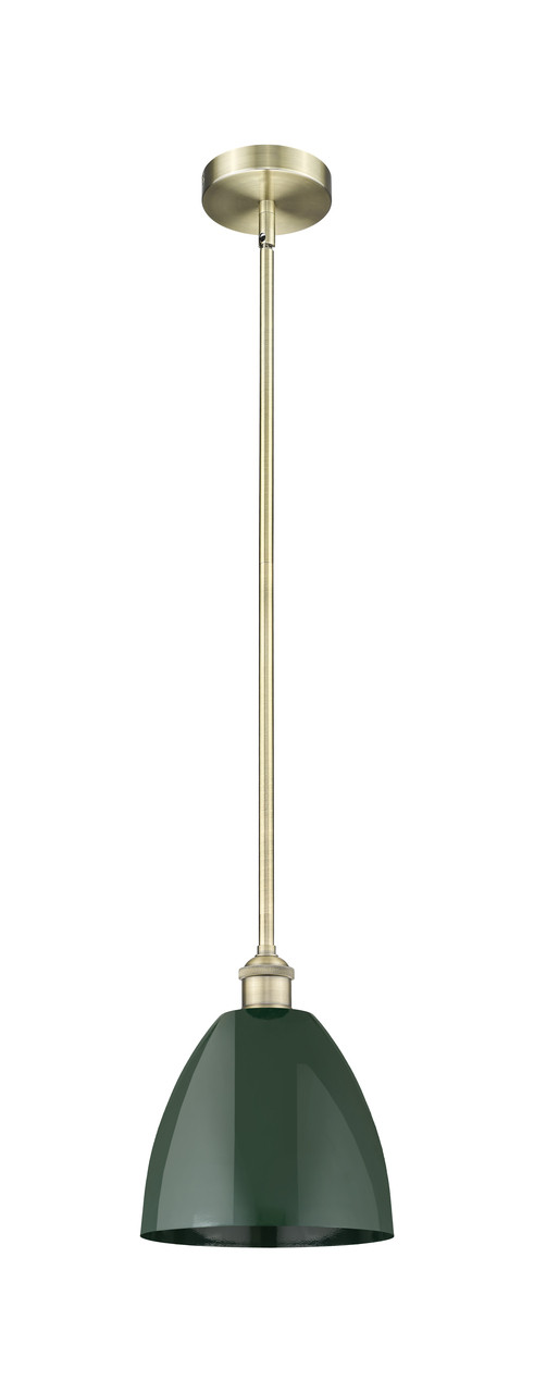INNOVATIONS 616-1S-AB-MBD-9-GR Plymouth Dome 1 Light 9 inch Mini Pendant Antique Brass