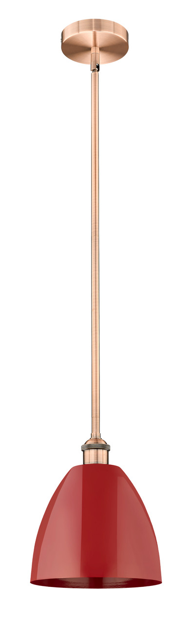 INNOVATIONS 616-1S-AC-MBD-9-RD Plymouth Dome 1 Light 9 inch Mini Pendant Antique Copper