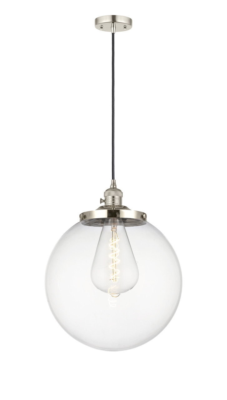 INNOVATIONS 201CSW-PN-G202-14 Beacon 1 Light 14 inch Mini Pendant With Switch Polished Nickel