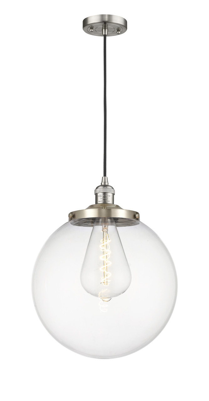INNOVATIONS 201C-SN-G202-14 Beacon 1 Light 14 inch Mini Pendant Brushed Satin Nickel