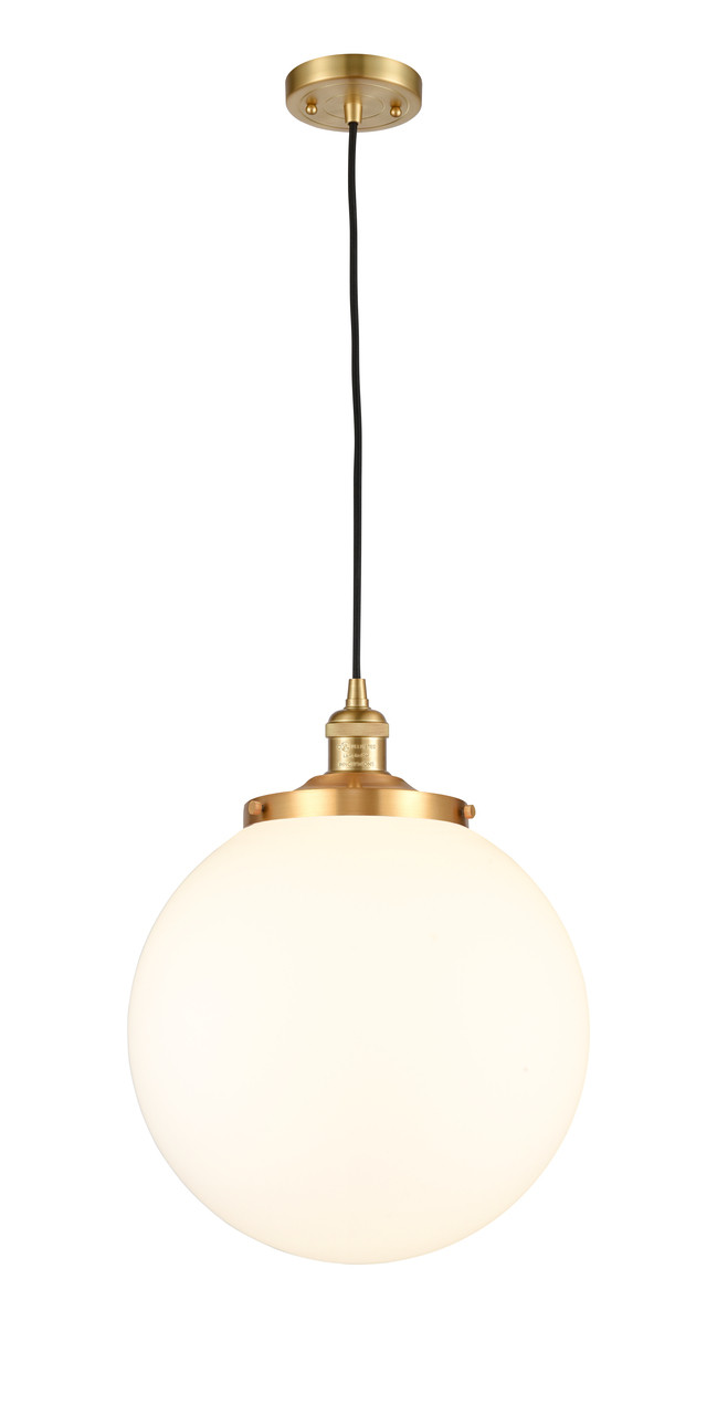 INNOVATIONS 201C-SG-G201-14 Beacon 1 Light 14 inch Mini Pendant Satin Gold