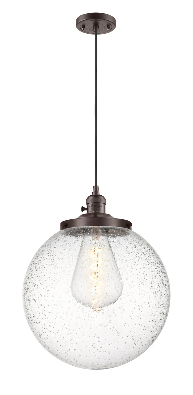 INNOVATIONS 201CSW-OB-G204-14 Beacon 1 Light 14 inch Mini Pendant With Switch Oil Rubbed Bronze