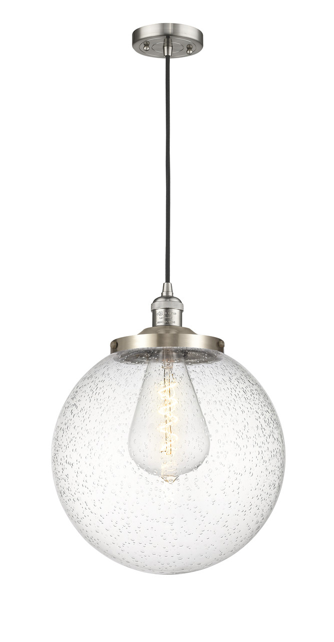 INNOVATIONS 201C-SN-G204-14 Beacon 1 Light 14 inch Mini Pendant Brushed Satin Nickel