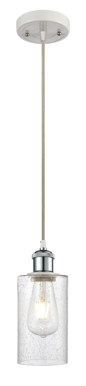INNOVATIONS 516-1P-WPC-G804 Clymer 1 3.875 inch Mini Pendant White and Polished Chrome