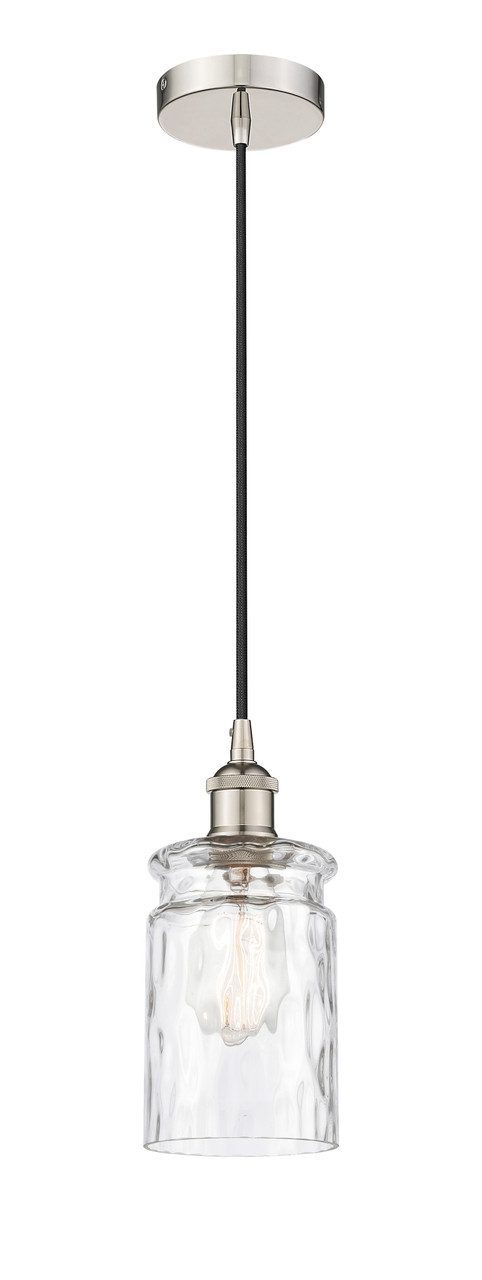INNOVATIONS 616-1P-PN-G352 Candor 1 Light Mini Pendant part of the Edison Collection Polished Nickel