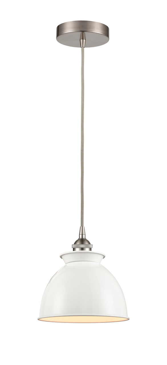 INNOVATIONS 616-1P-SN-M14-W Adirondack 1 Light Mini Pendant part of the Edison Collection Brushed Satin Nickel