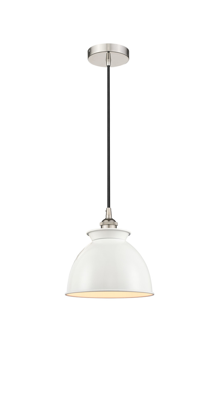 INNOVATIONS 616-1P-PN-M14-W Adirondack 1 Light Mini Pendant part of the Edison Collection Polished Nickel
