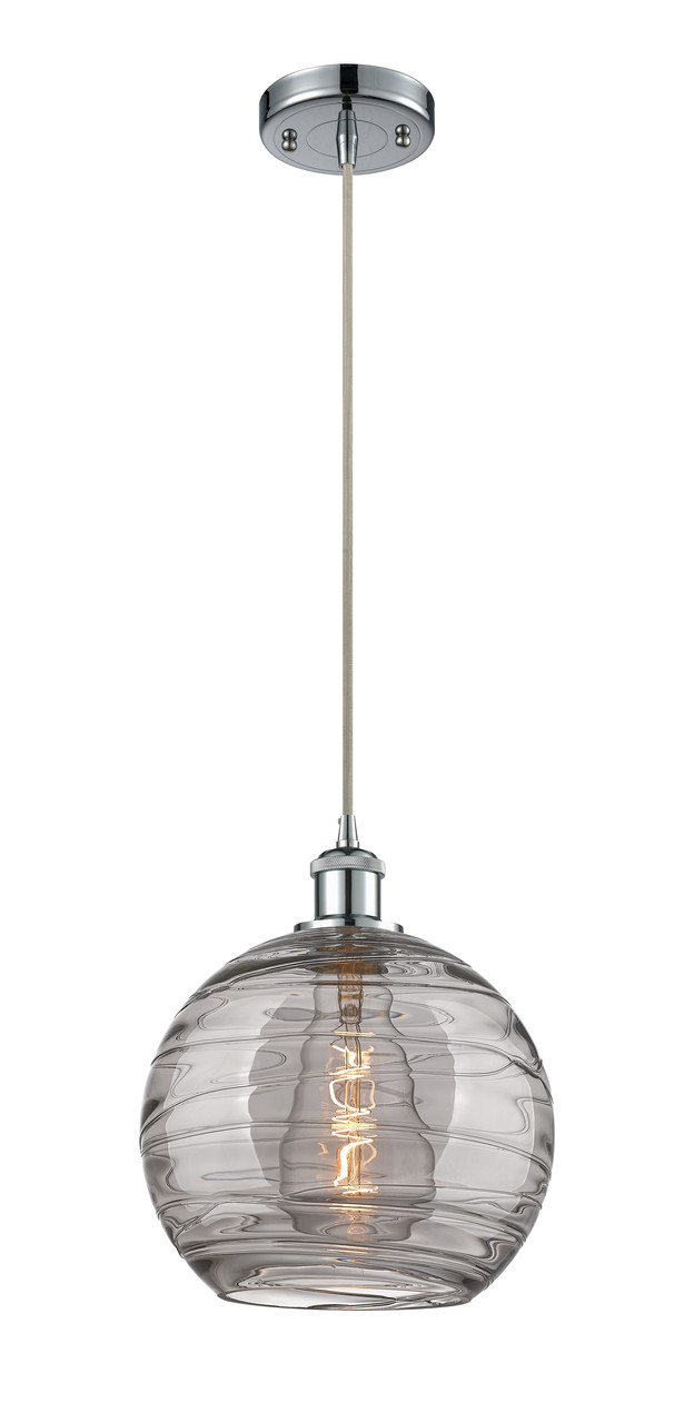 INNOVATIONS 516-1P-PC-G1213-10SM Deco Swirl 1 Light 10 inch Mini Pendant Polished Chrome