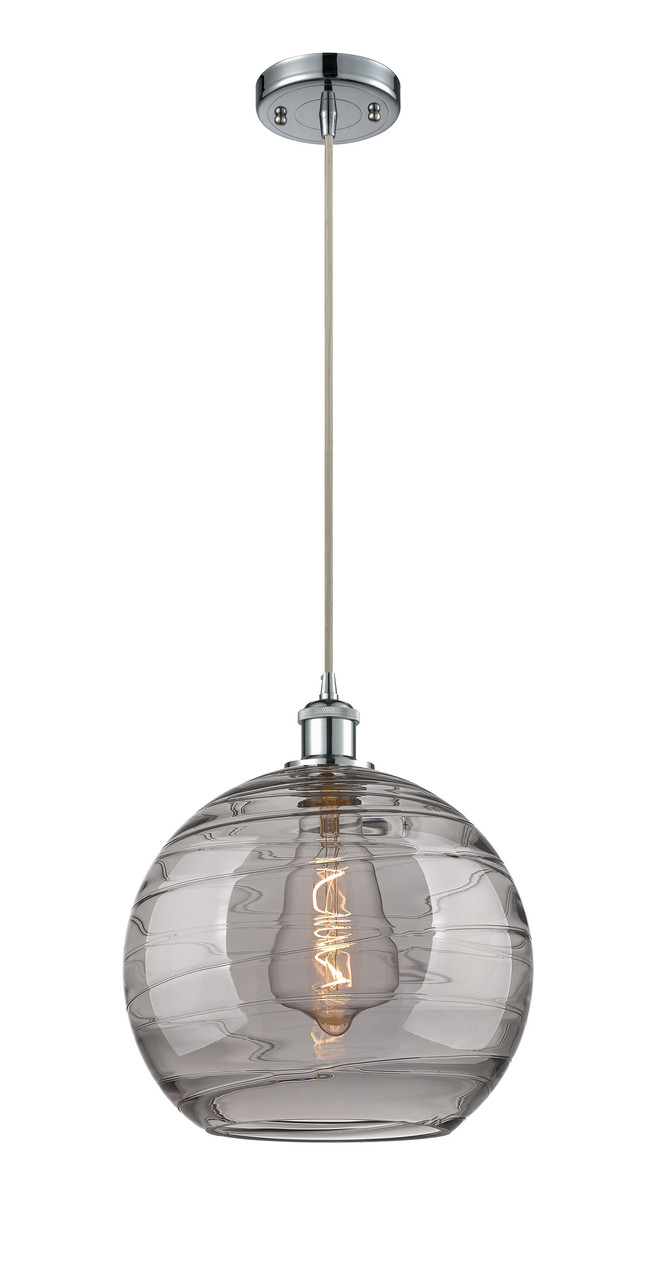 INNOVATIONS 516-1P-PC-G1213-12SM Deco Swirl 1 Light 12 inch Mini Pendant Polished Chrome