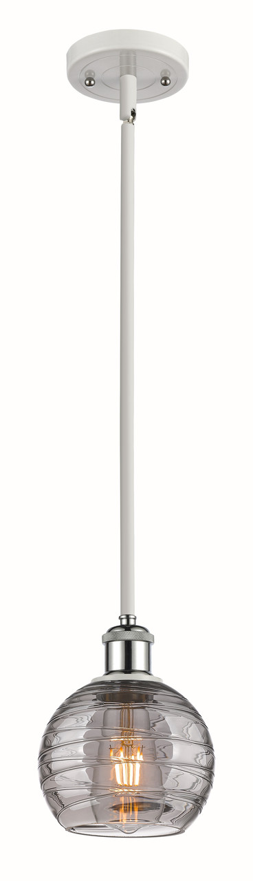 INNOVATIONS 516-1S-WPC-G1213-6SM Deco Swirl 1 Light 6 inch Mini Pendant White and Polished Chrome