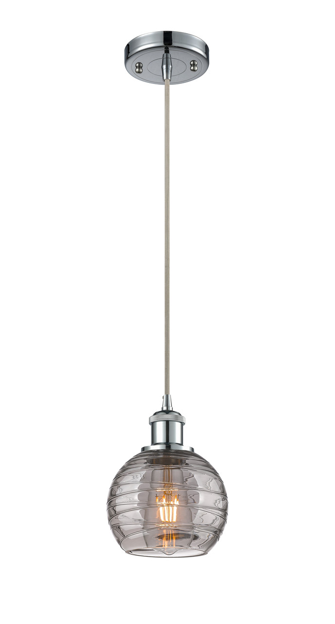 INNOVATIONS 516-1P-PC-G1213-6SM Deco Swirl 1 Light 6 inch Mini Pendant Polished Chrome
