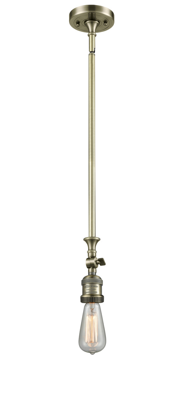 INNOVATIONS 206-AB-LED Bare Bulb 1 Light Mini Pendant part of the Franklin Restoration Collection Antique Brass
