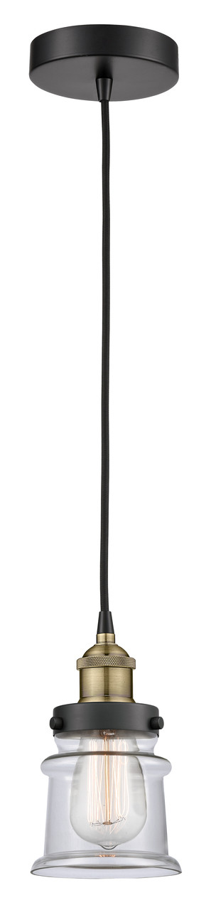 INNOVATIONS 616-1PH-BAB-G182S Canton 1 5.25 inch Mini Pendant Black Antique Brass