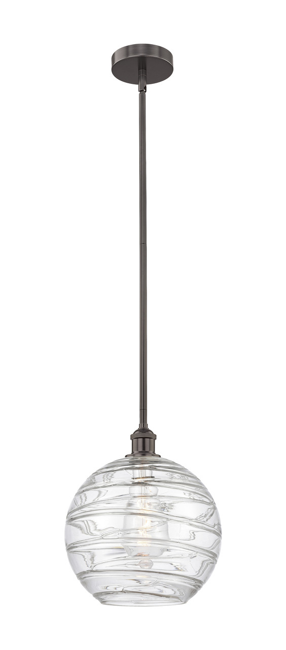 INNOVATIONS 616-1S-OB-G1213-12 Athens Deco Swirl 1 Light 12 inch Mini Pendant Oil Rubbed Bronze