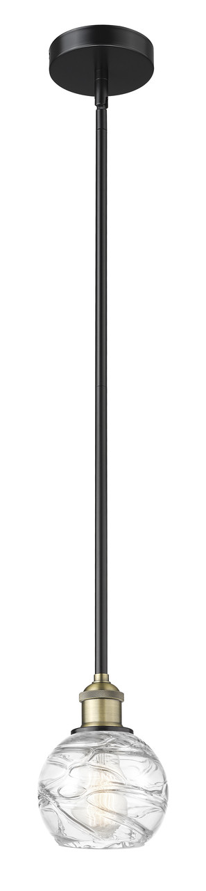 INNOVATIONS 616-1S-BAB-G1213-6 Athens Deco Swirl 1 6 inch Mini Pendant Black Antique Brass