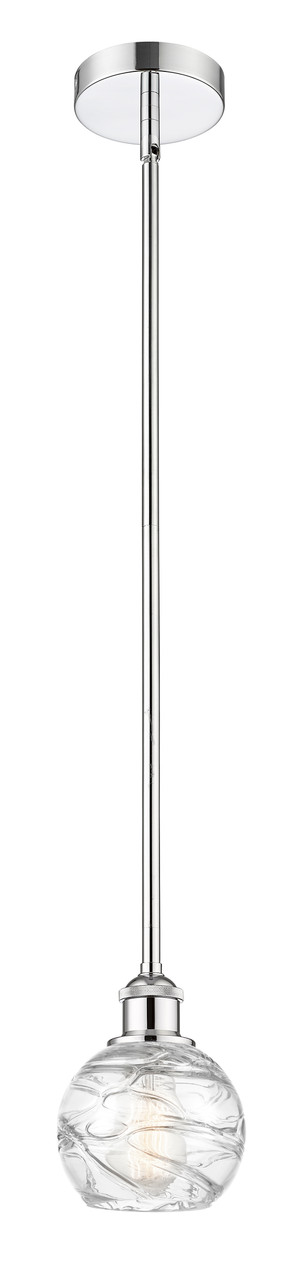 INNOVATIONS 616-1S-PC-G1213-6 Athens Deco Swirl 1 Light 6 inch Mini Pendant Polished Chrome