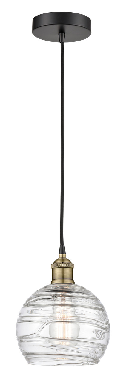 INNOVATIONS 616-1P-BAB-G1213-8 Athens Deco Swirl 1 8 inch Mini Pendant Black Antique Brass