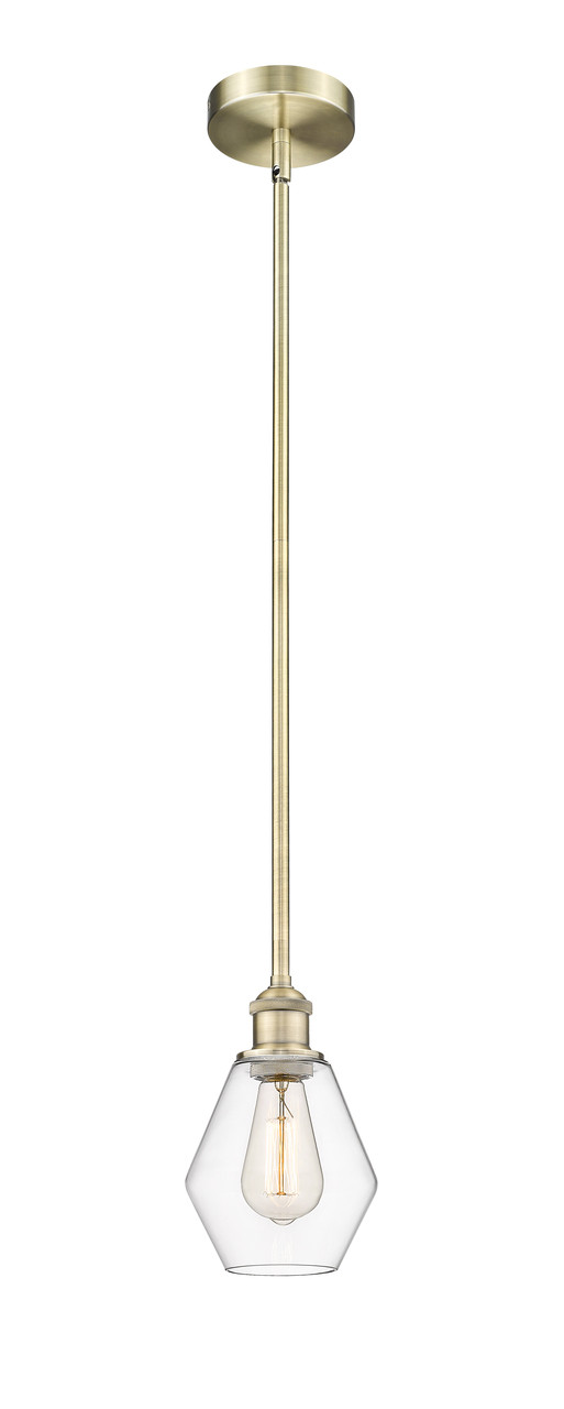 INNOVATIONS 616-1S-AB-G652-6 Cindyrella 1 Light 6 inch Mini Pendant Antique Brass