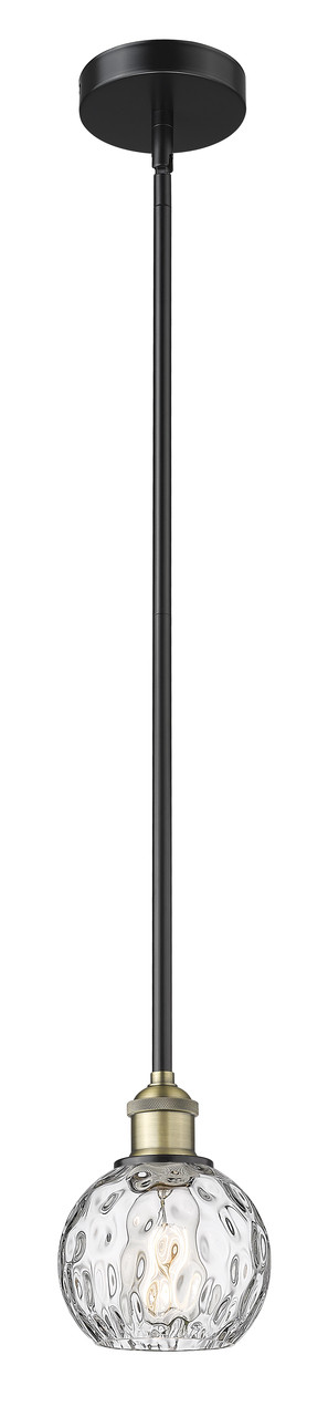 INNOVATIONS 616-1S-BAB-G1215-6 Athens Water Glass 1 6 inch Mini Pendant Black Antique Brass