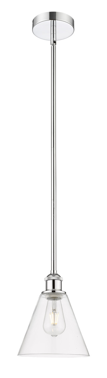 INNOVATIONS 616-1S-PC-GBC-82 Edison Cone 1 Light 8 inch Mini Pendant Polished Chrome