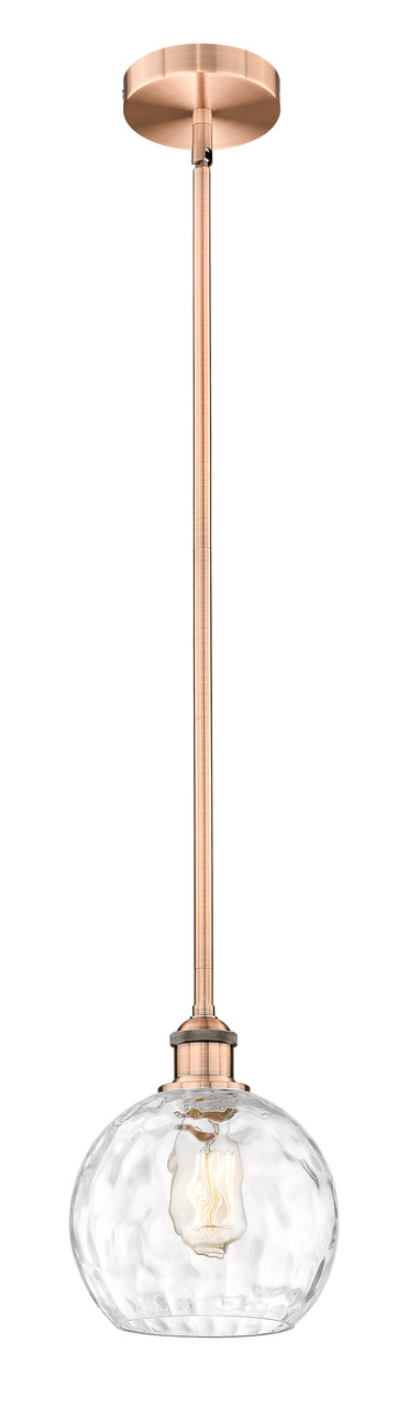 INNOVATIONS 616-1S-AC-G1215-8 Athens Water Glass 1 Light 8 inch Mini Pendant Antique Copper