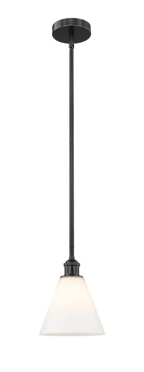 INNOVATIONS 616-1S-BK-GBC-81 Edison Cone 1 Light 8 inch Mini Pendant Matte Black