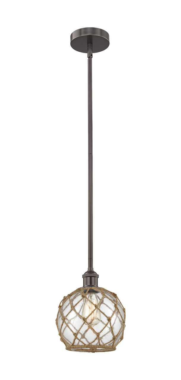 INNOVATIONS 616-1S-OB-G122-8RB Farmhouse Rope 1 Light 8 inch Mini Pendant Oil Rubbed Bronze