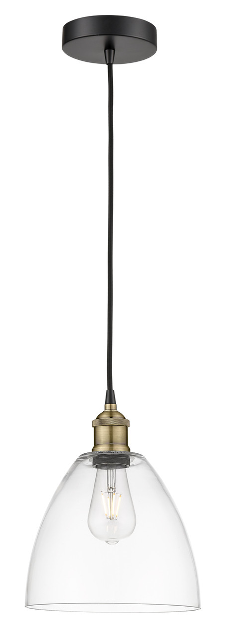 INNOVATIONS 616-1P-BAB-GBD-92 Edison Dome 1 9 inch Mini Pendant Black Antique Brass