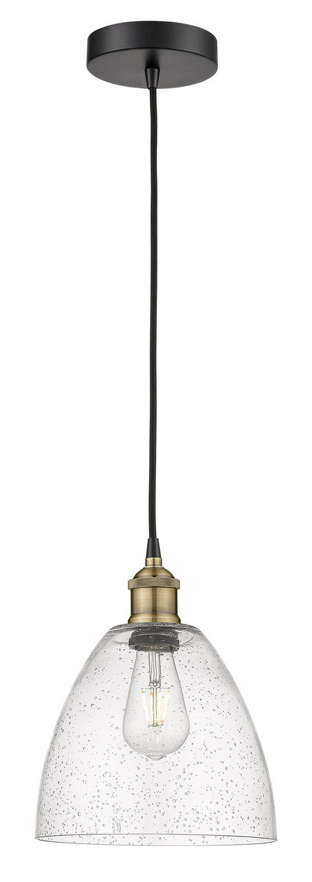 INNOVATIONS 616-1P-BAB-GBD-94 Edison Dome 1 9 inch Mini Pendant Black Antique Brass