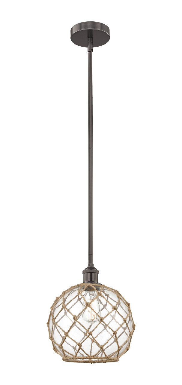 INNOVATIONS 616-1S-OB-G122-10RB Farmhouse Rope 1 Light 10 inch Mini Pendant Oil Rubbed Bronze