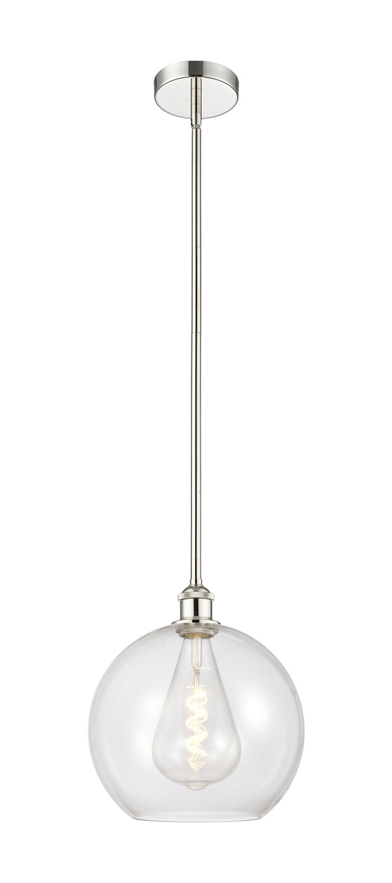 INNOVATIONS 616-1S-PN-G122-12 Athens 1 Light 11.75 inch Mini Pendant Polished Nickel