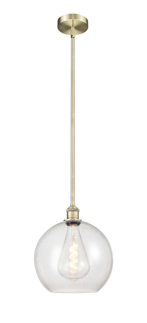 INNOVATIONS 616-1S-AB-G124-12 Athens 1 Light 11.75 inch Mini Pendant Antique Brass