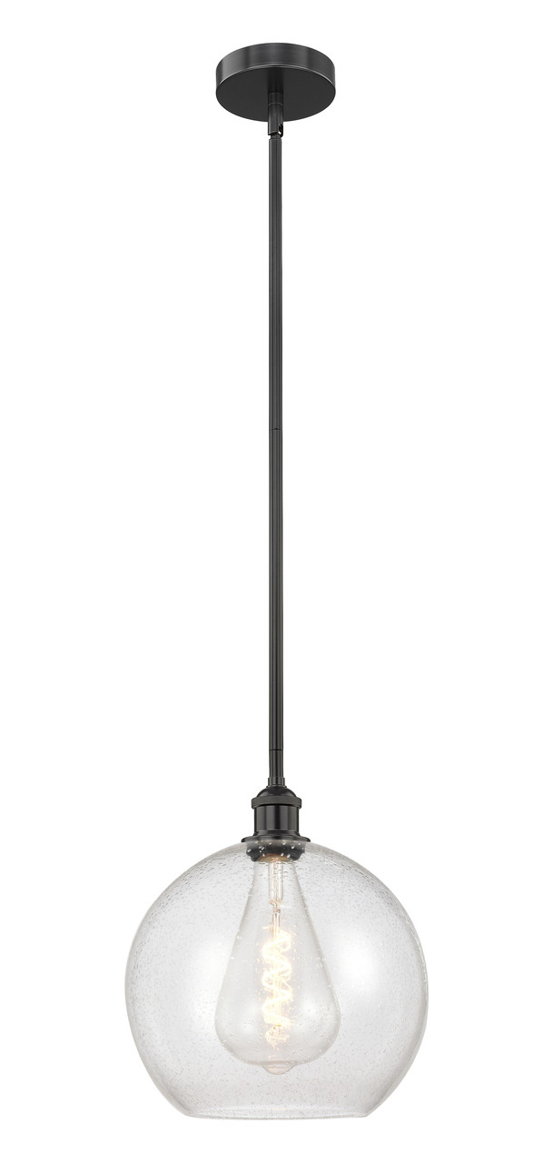 INNOVATIONS 616-1S-BK-G124-12 Athens 1 Light 11.75 inch Mini Pendant Matte Black