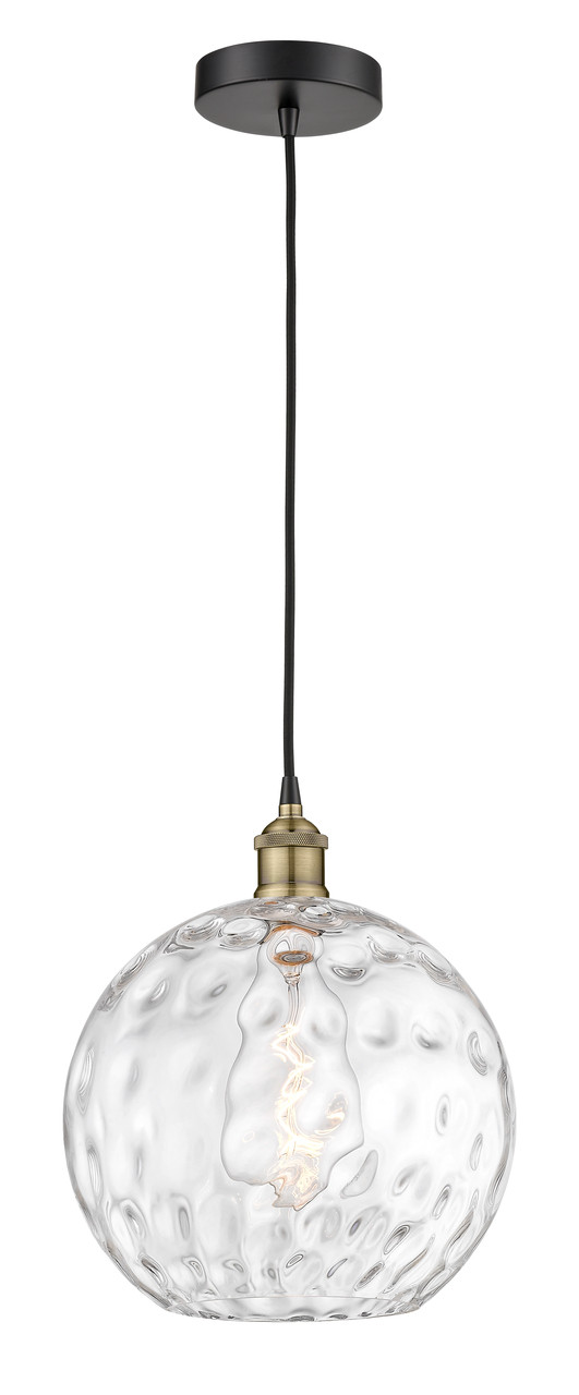INNOVATIONS 616-1P-BAB-G1215-12 Athens Water Glass 1 12 inch Mini Pendant Black Antique Brass