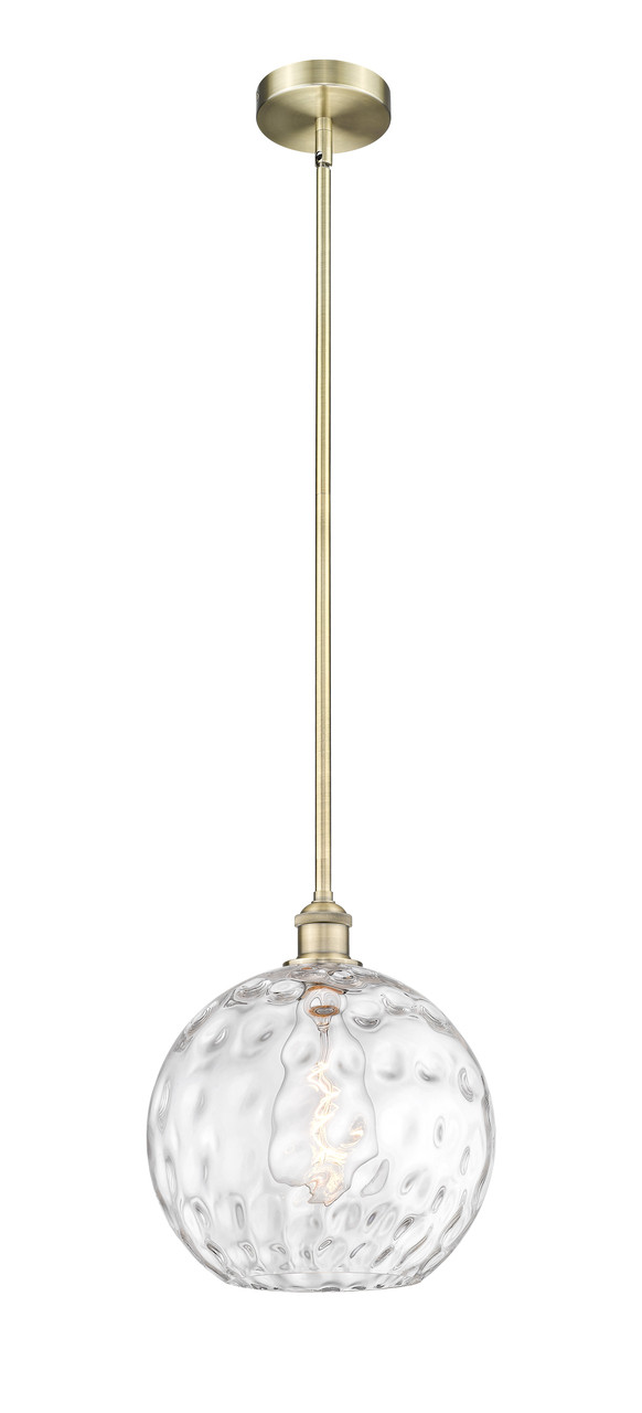 INNOVATIONS 616-1S-AB-G1215-12 Athens Water Glass 1 Light 12 inch Mini Pendant Antique Brass