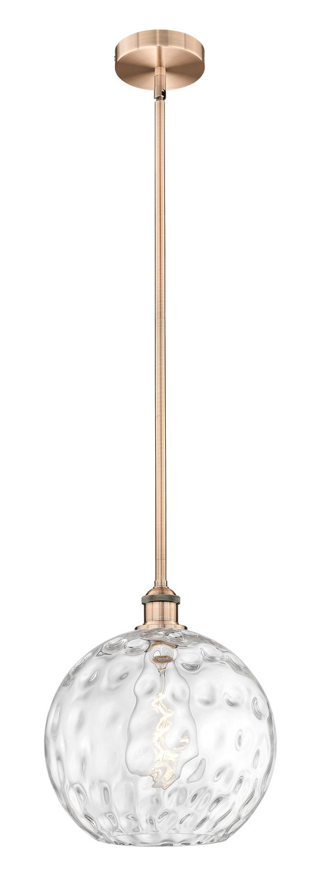 INNOVATIONS 616-1S-AC-G1215-12 Athens Water Glass 1 Light 12 inch Mini Pendant Antique Copper