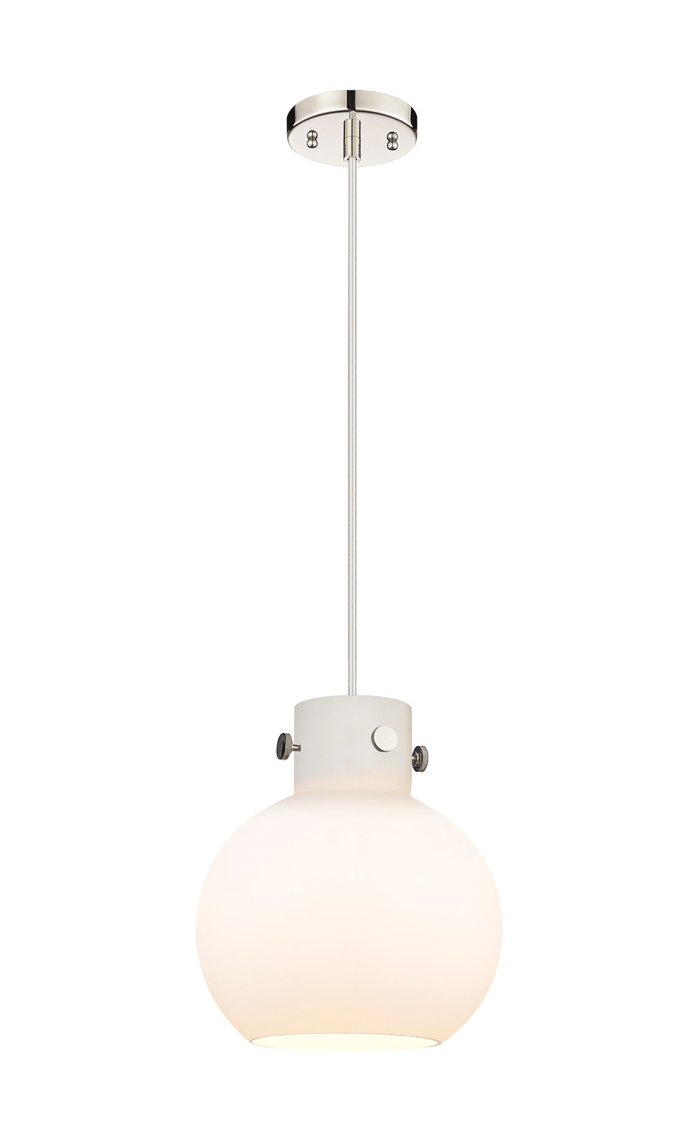 INNOVATIONS 410-1PM-PN-G410-10WH Newton Sphere 1 10 inch Mini Pendant Polished Nickel