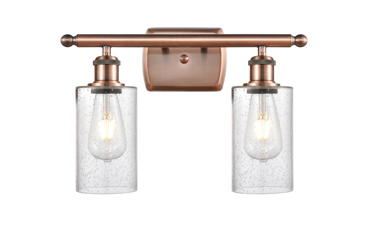 INNOVATIONS 516-2W-AC-G804 Clymer 2 16 inch Bath Vanity Light Antique Copper