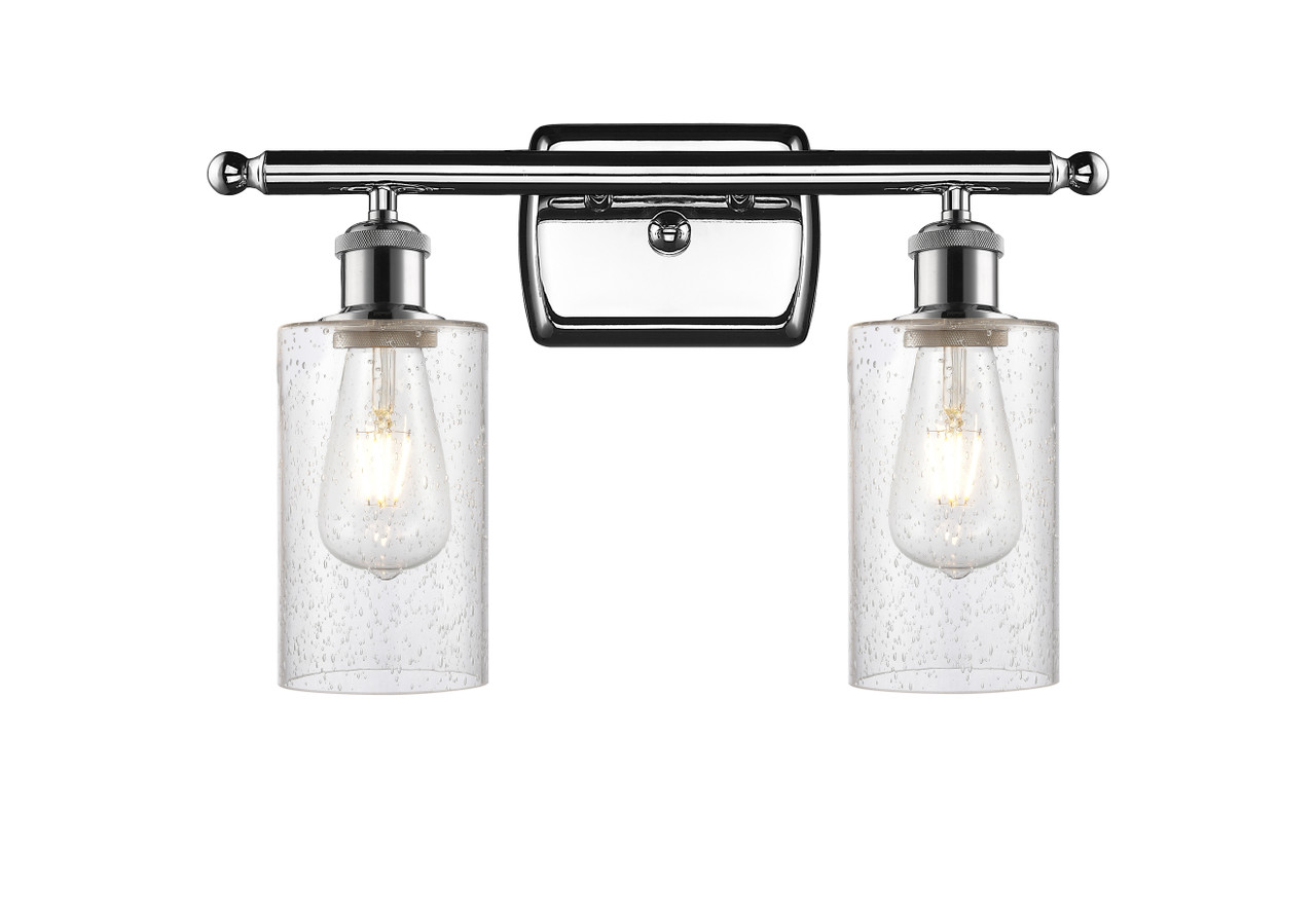 INNOVATIONS 516-2W-PC-G804 Clymer 2 16 inch Bath Vanity Light Polished Chrome