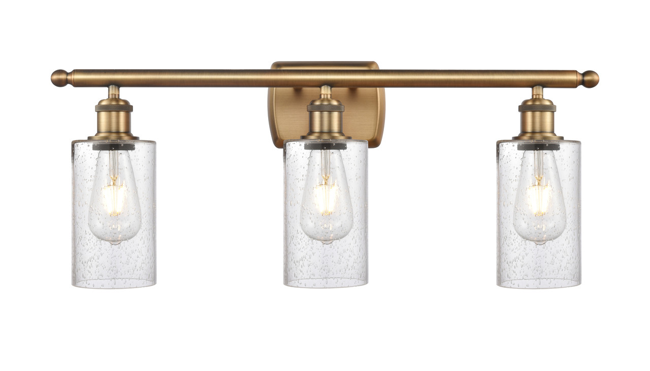 INNOVATIONS 516-3W-BB-G804 Clymer 3 26 inch Bath Vanity Light Brushed Brass