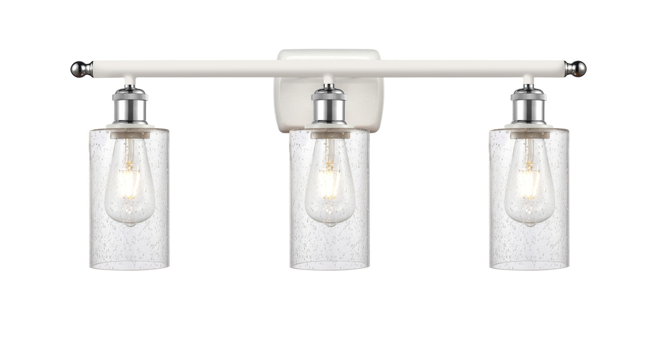 INNOVATIONS 516-3W-WPC-G804 Clymer 3 26 inch Bath Vanity Light White and Polished Chrome