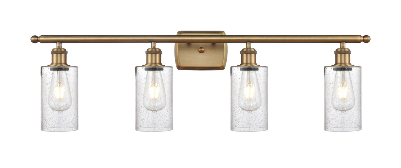 INNOVATIONS 516-4W-BB-G804 Clymer 4 36 inch Bath Vanity Light Brushed Brass