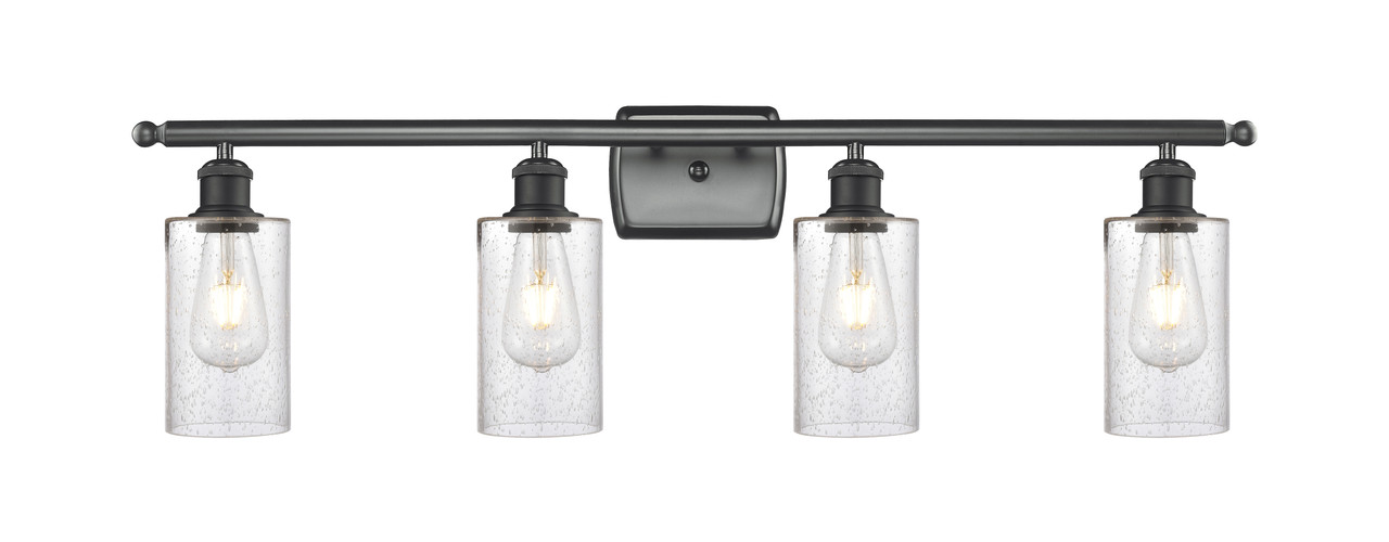 INNOVATIONS 516-4W-BK-G804 Clymer 4 36 inch Bath Vanity Light Matte Black