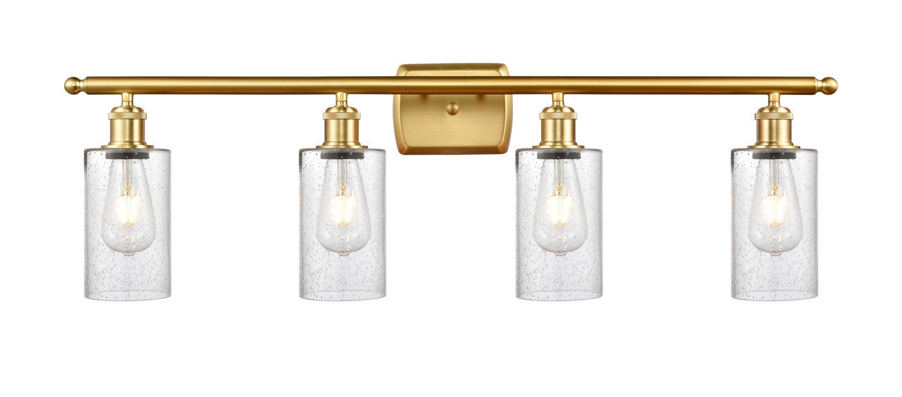 INNOVATIONS 516-4W-SG-G804 Clymer 4 36 inch Bath Vanity Light Satin Gold