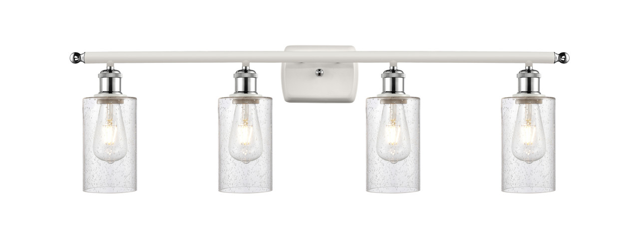 INNOVATIONS 516-4W-WPC-G804 Clymer 4 36 inch Bath Vanity Light White and Polished Chrome