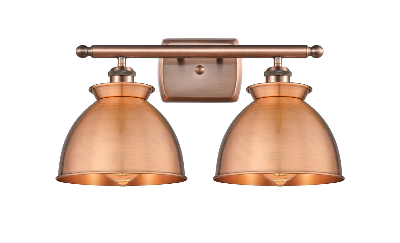 INNOVATIONS 516-2W-AC-M14-AC Adirondack 2 18 inch Bath Vanity Light Antique Copper