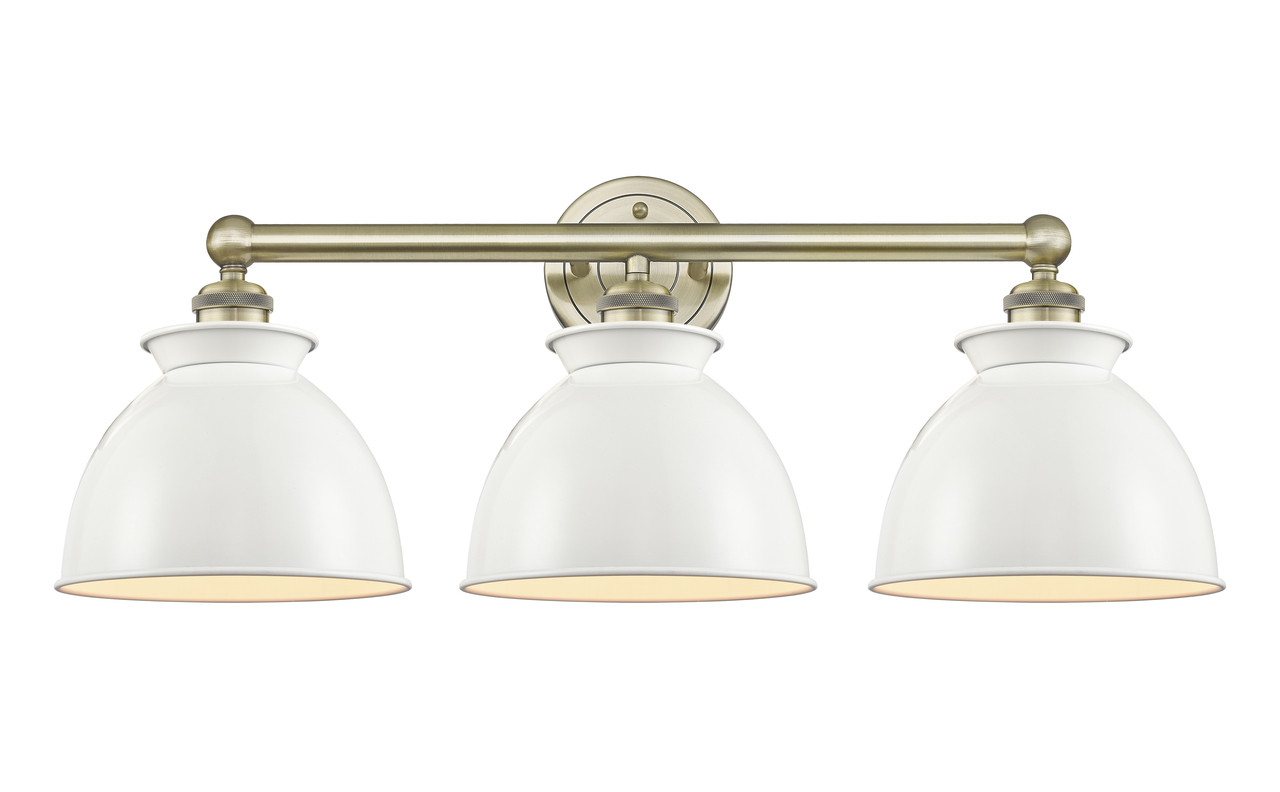 INNOVATIONS 616-3W-AB-M14-W Adirondack 3 Light Bath Vanity Light part of the Edison Collection Antique Brass
