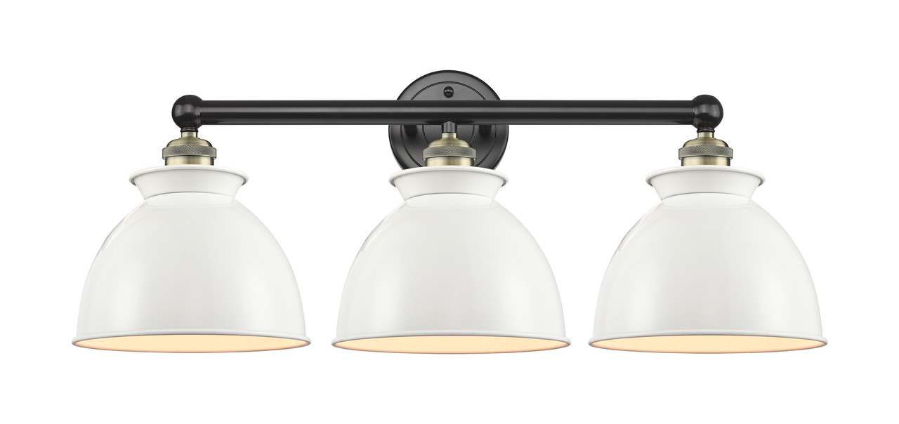 INNOVATIONS 616-3W-BAB-M14-W Adirondack 3 Light Bath Vanity Light part of the Edison Collection Black Antique Brass