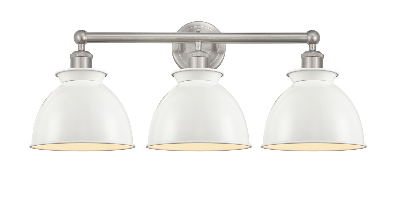 INNOVATIONS 616-3W-SN-M14-W Adirondack 3 Light Bath Vanity Light part of the Edison Collection Brushed Satin Nickel